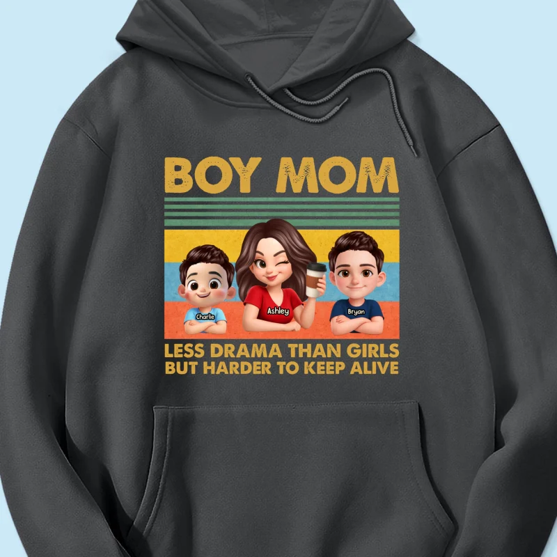 Boy Mom Less Drama Than Girls But Harder To Keep Alive - Personalized Shirt - Gift For Mom, Grandma - Image 56