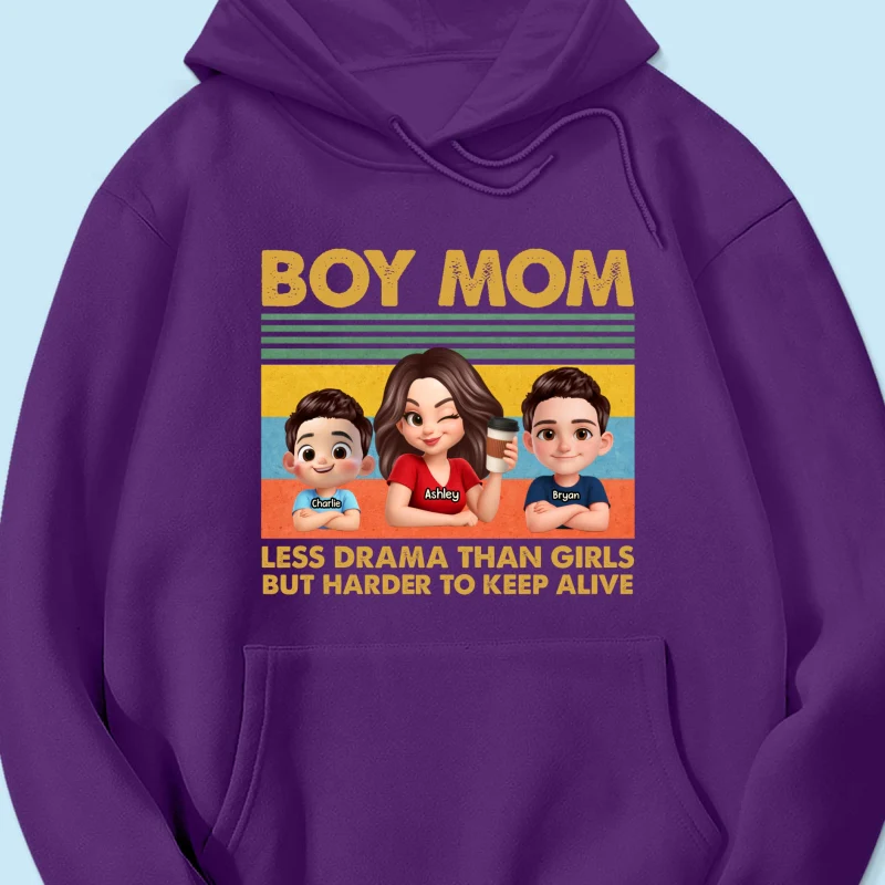 Boy Mom Less Drama Than Girls But Harder To Keep Alive - Personalized Shirt - Gift For Mom, Grandma - Image 57