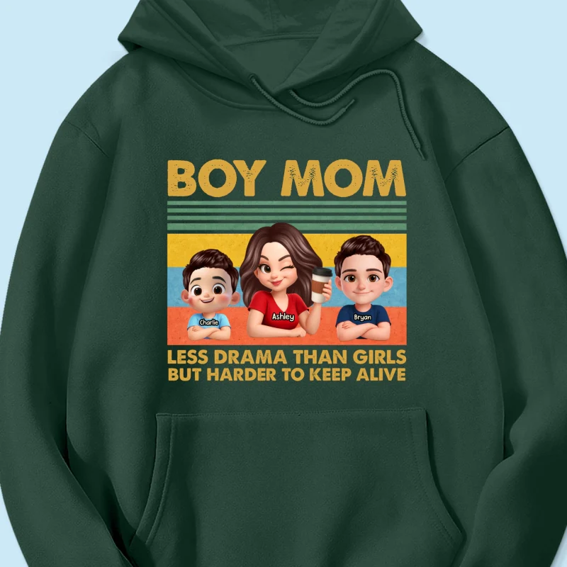 Boy Mom Less Drama Than Girls But Harder To Keep Alive - Personalized Shirt - Gift For Mom, Grandma - Image 58