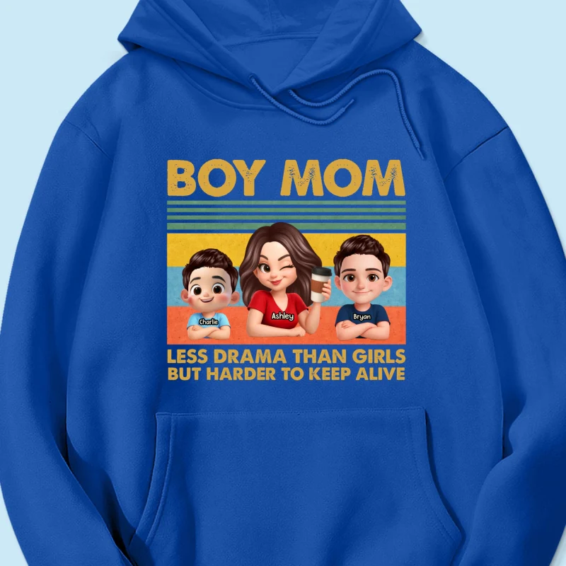 Boy Mom Less Drama Than Girls But Harder To Keep Alive - Personalized Shirt - Gift For Mom, Grandma - Image 59