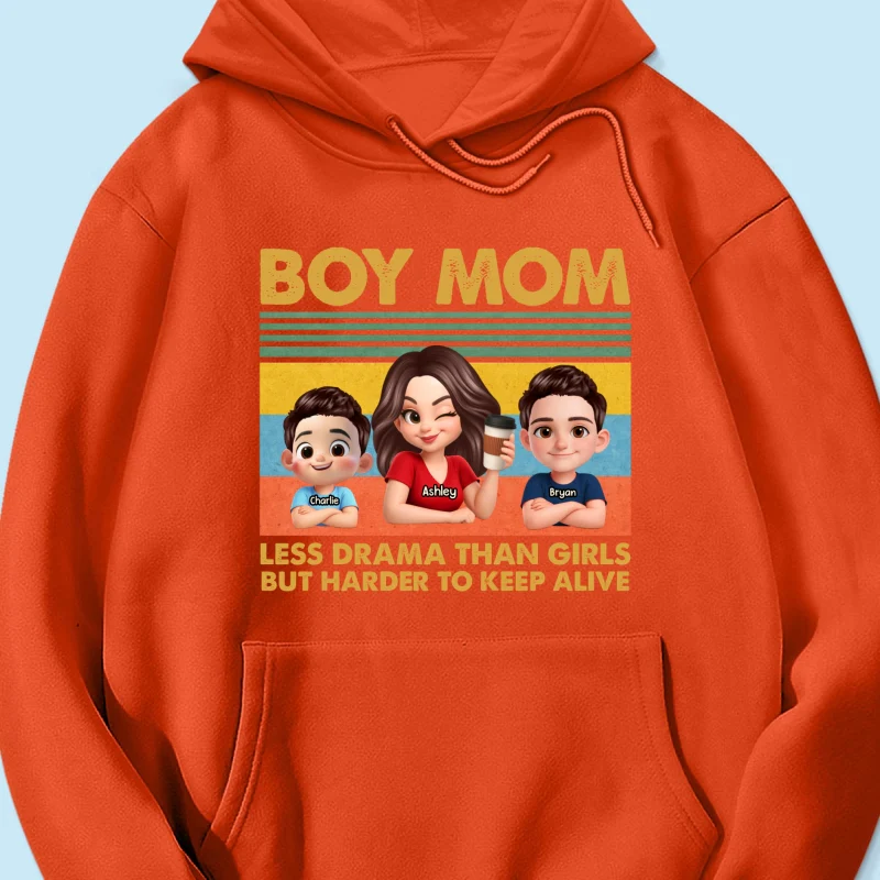 Boy Mom Less Drama Than Girls But Harder To Keep Alive - Personalized Shirt - Gift For Mom, Grandma - Image 61