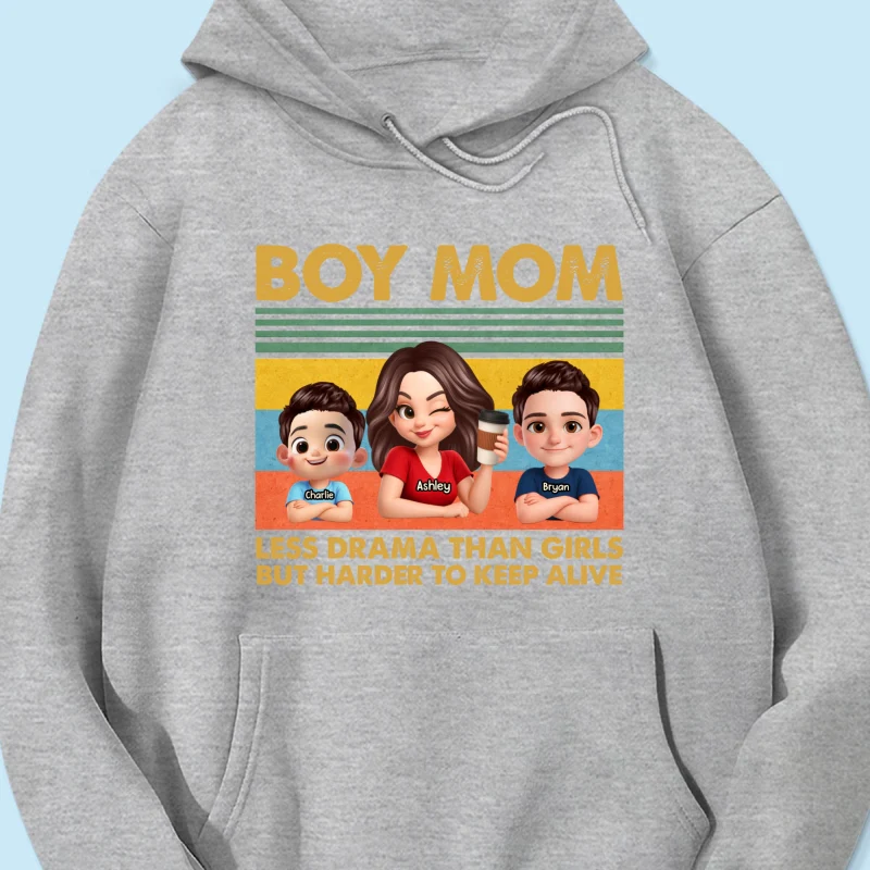 Boy Mom Less Drama Than Girls But Harder To Keep Alive - Personalized Shirt - Gift For Mom, Grandma - Image 63