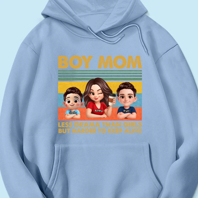 Boy Mom Less Drama Than Girls But Harder To Keep Alive - Personalized Shirt - Gift For Mom, Grandma - Image 65