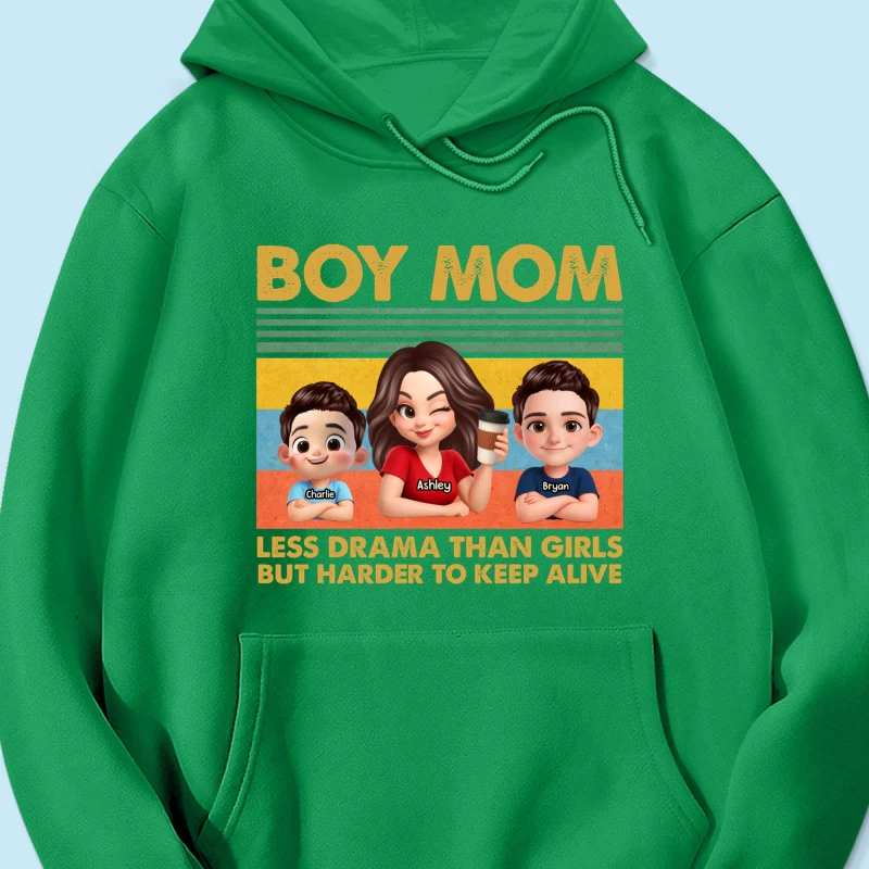 Boy Mom Less Drama Than Girls But Harder To Keep Alive - Personalized Shirt - Gift For Mom, Grandma - Image 67