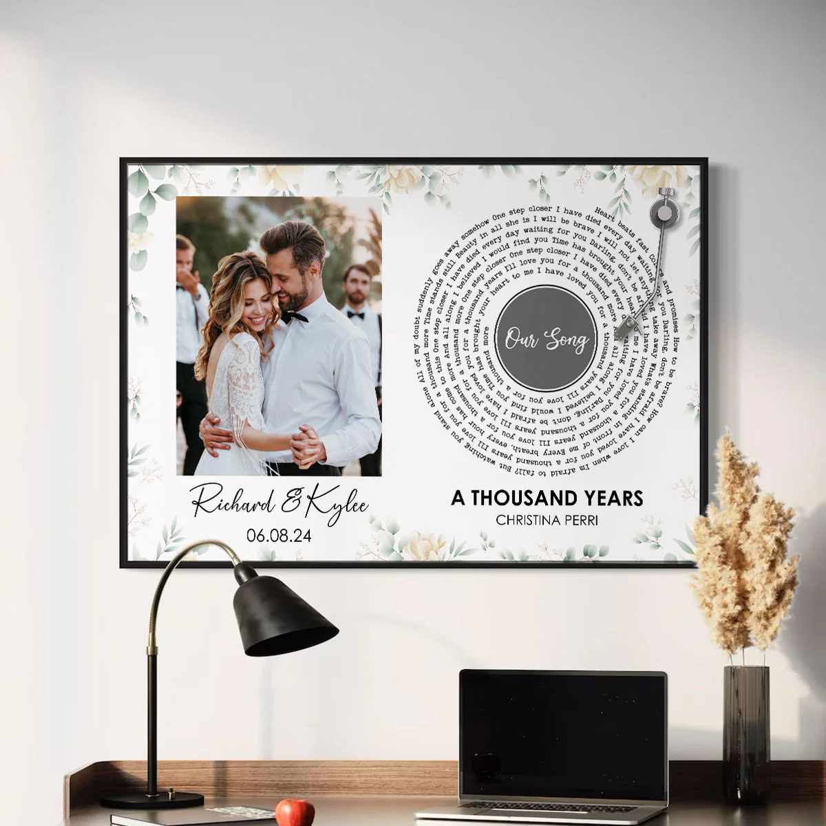 Bride & Groom First Dance Wedding Song Lyrics Custom Photo Wedding Gift, Anniversary Gift Personalized Poster - Image 5