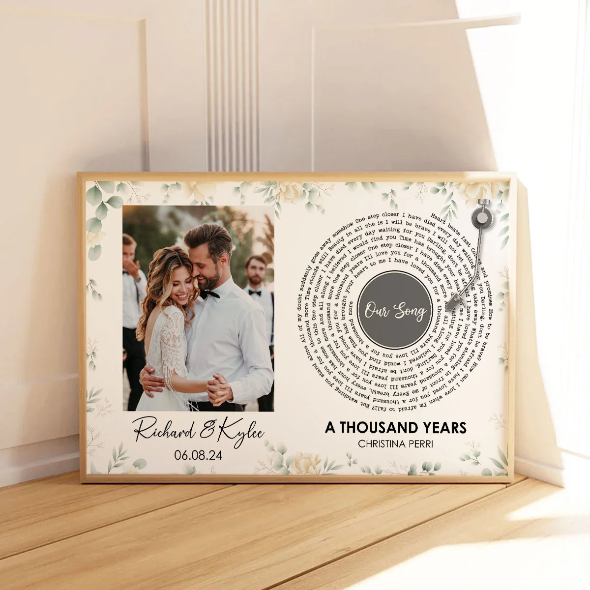 Bride & Groom First Dance Wedding Song Lyrics Custom Photo Wedding Gift, Anniversary Gift Personalized Poster - Image 6