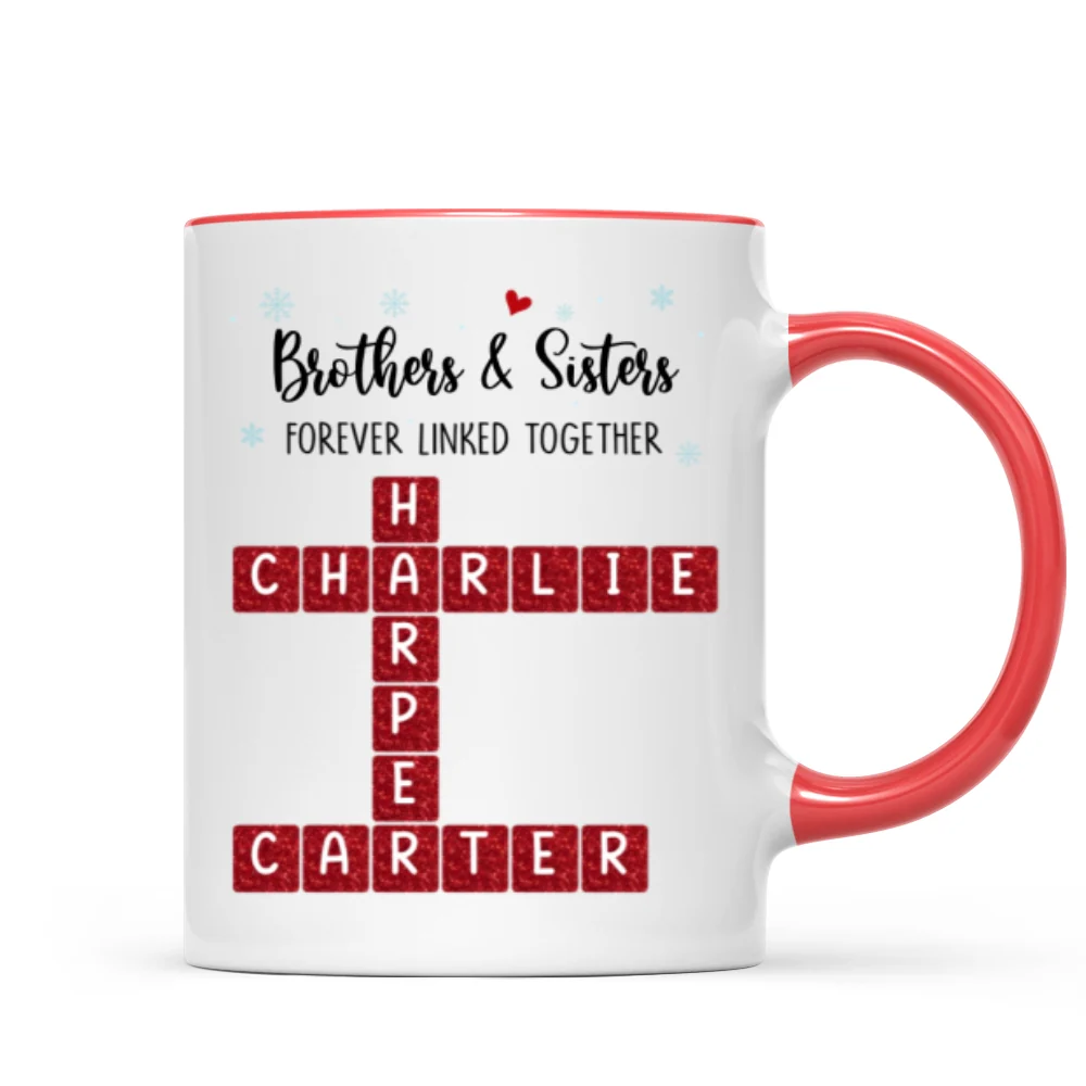 Brothers And Sisters Forever Linked Together Festive Theme Crossword Puzzle Art - Personalized Mug - Gift For Siblings, Family - Image 10