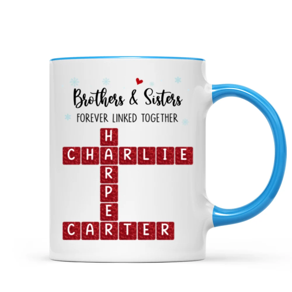 Brothers And Sisters Forever Linked Together Festive Theme Crossword Puzzle Art - Personalized Mug - Gift For Siblings, Family - Image 11