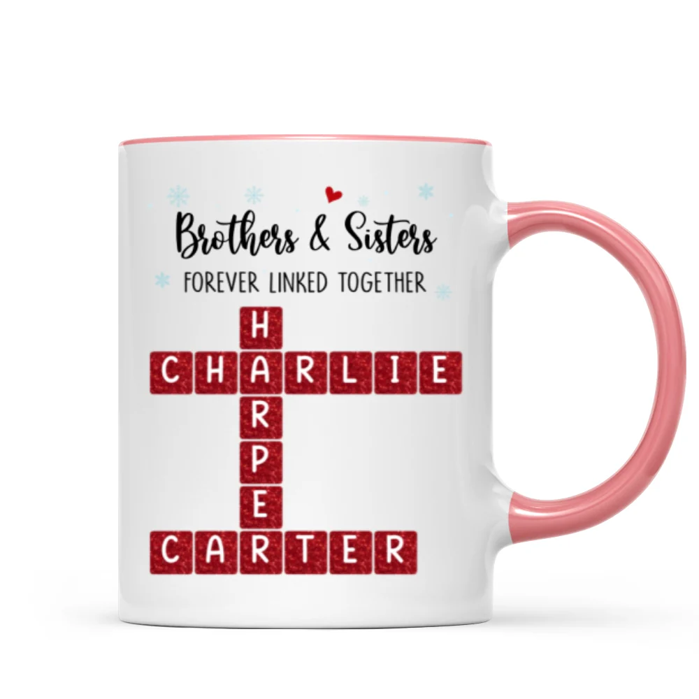 Brothers And Sisters Forever Linked Together Festive Theme Crossword Puzzle Art - Personalized Mug - Gift For Siblings, Family - Image 12