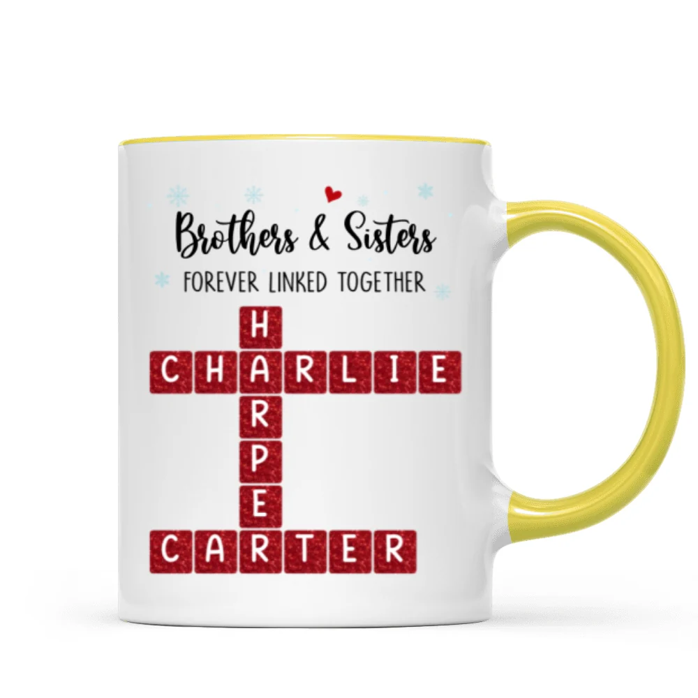 Brothers And Sisters Forever Linked Together Festive Theme Crossword Puzzle Art - Personalized Mug - Gift For Siblings, Family - Image 14