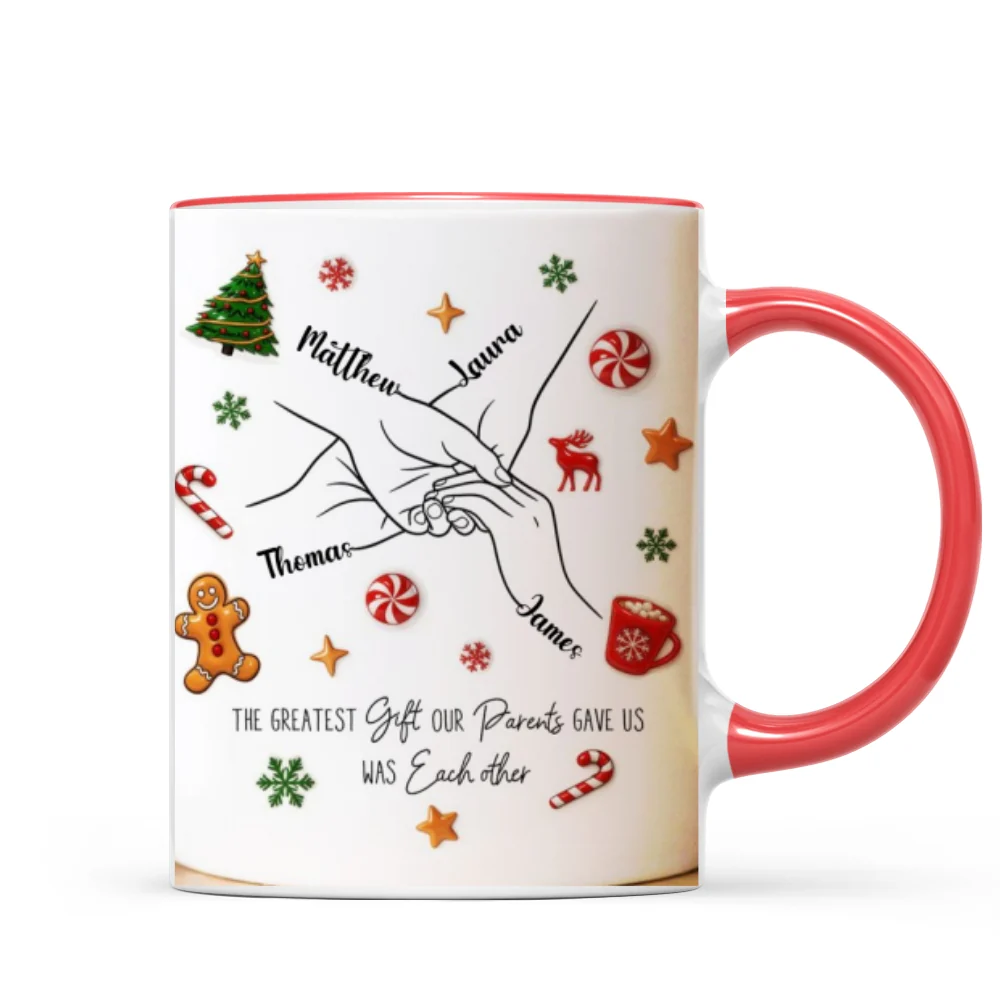 Brothers And Sisters Hands Line Art - Personalized Mug - Christmas Gift For Brother, For Sister - Image 14