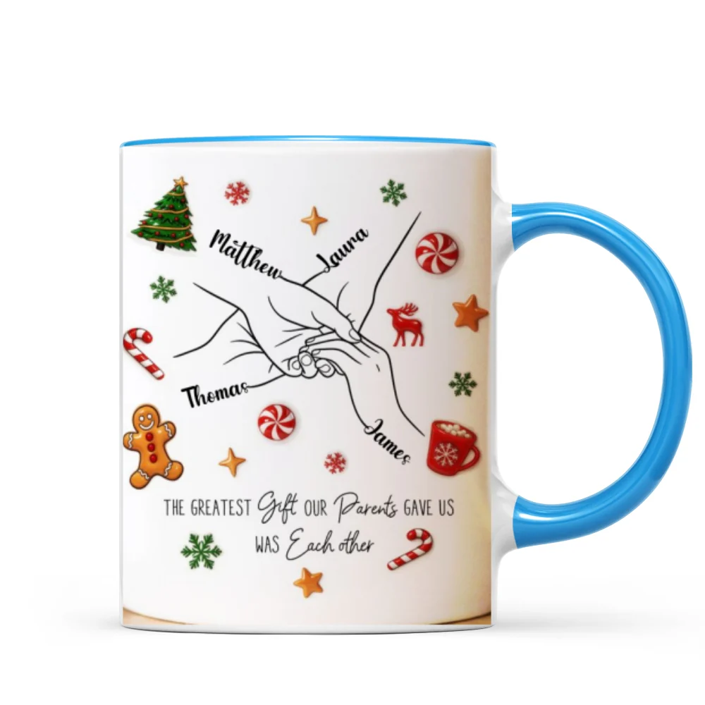 Brothers And Sisters Hands Line Art - Personalized Mug - Christmas Gift For Brother, For Sister - Image 15