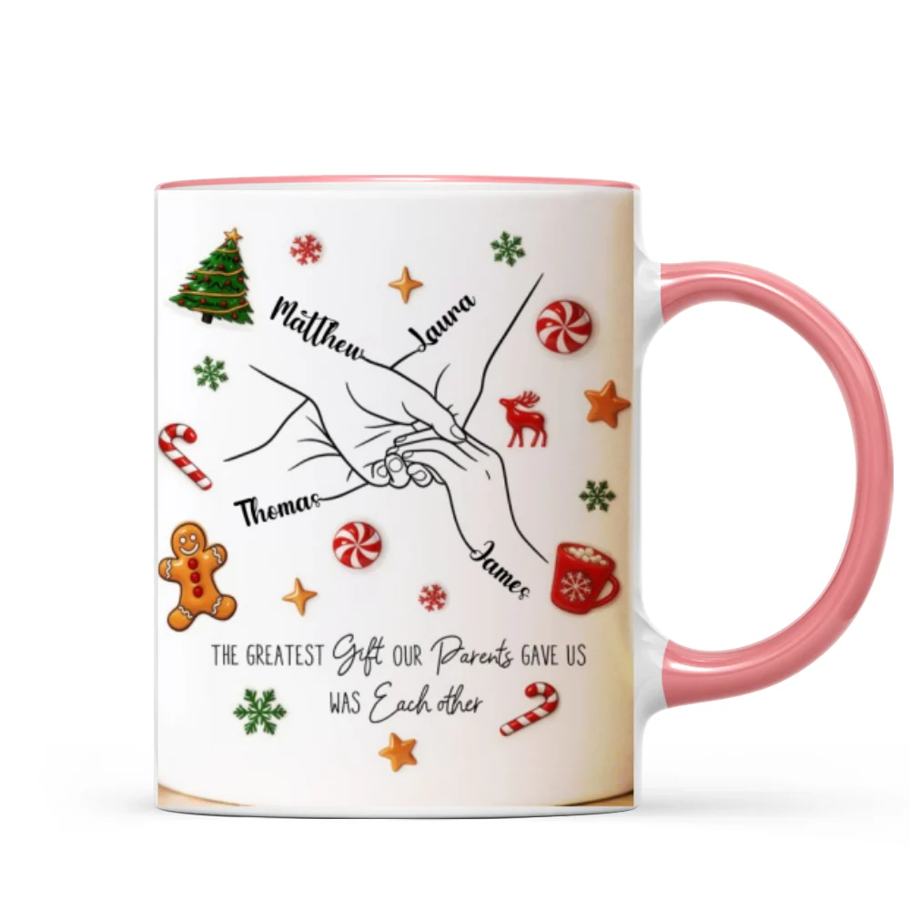 Brothers And Sisters Hands Line Art - Personalized Mug - Christmas Gift For Brother, For Sister - Image 16