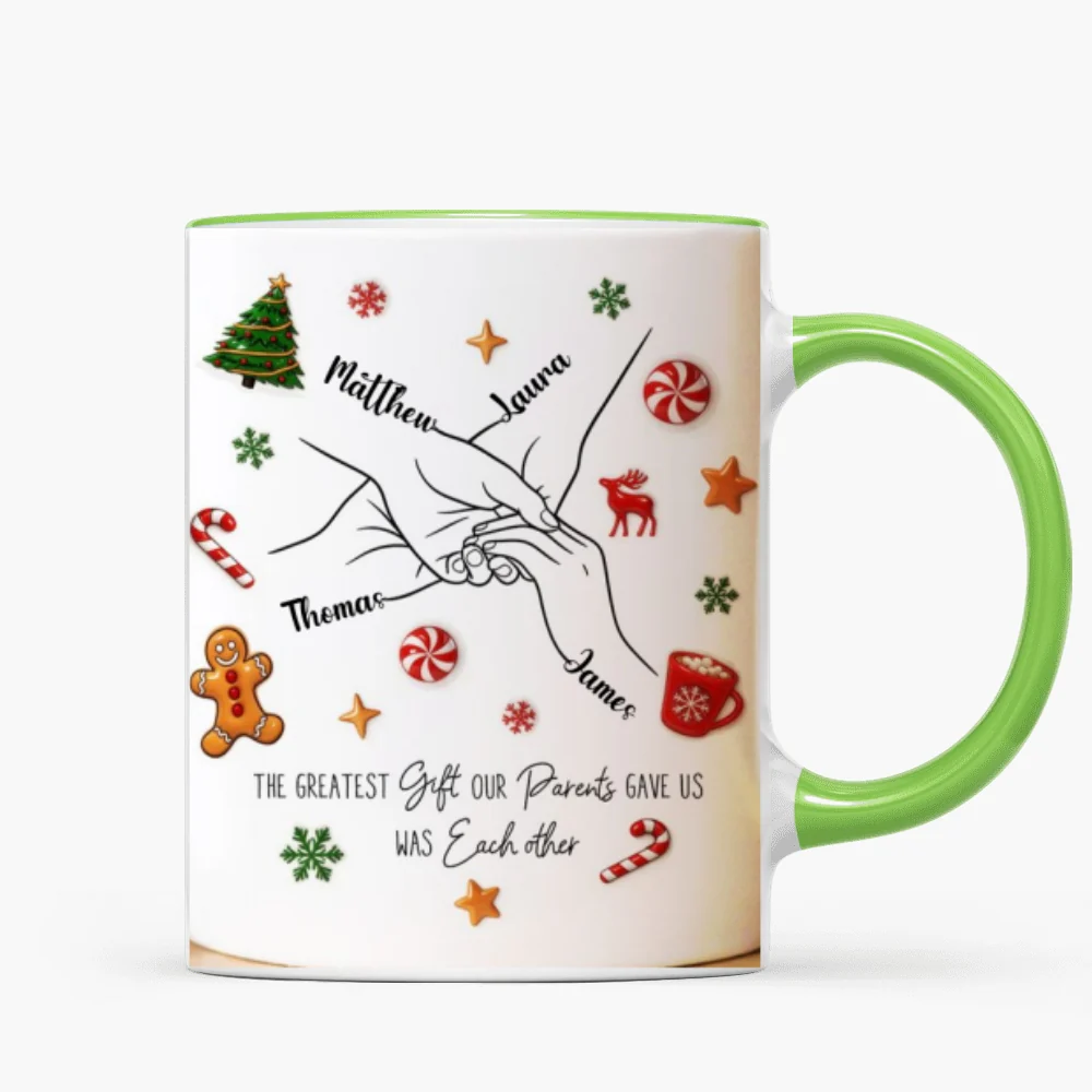 Brothers And Sisters Hands Line Art - Personalized Mug - Christmas Gift For Brother, For Sister - Image 17