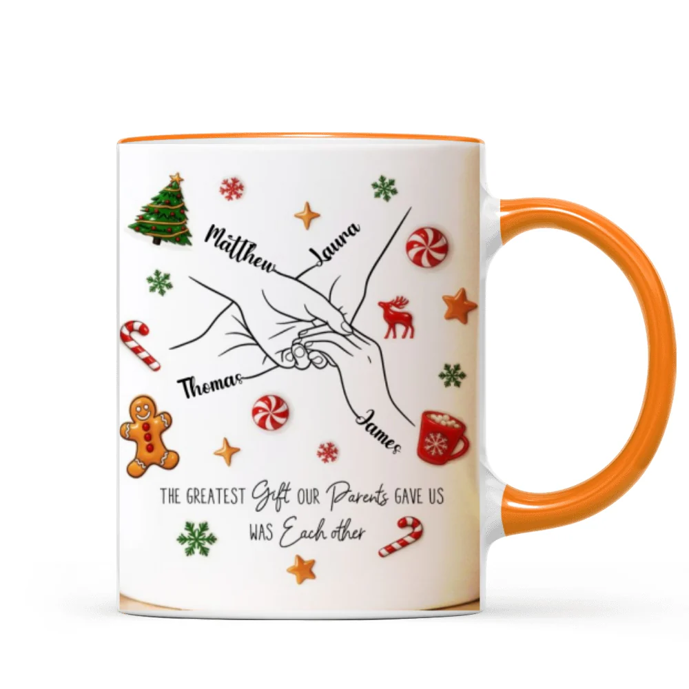 Brothers And Sisters Hands Line Art - Personalized Mug - Christmas Gift For Brother, For Sister - Image 18