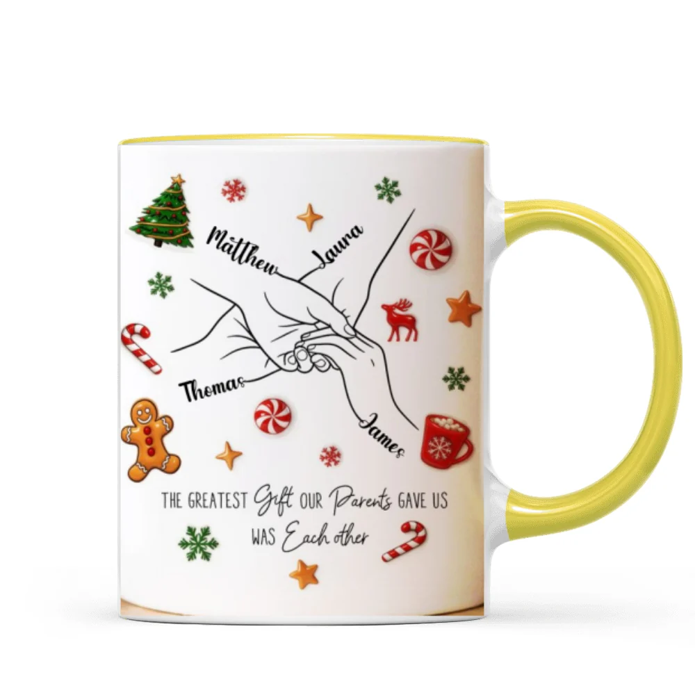 Brothers And Sisters Hands Line Art - Personalized Mug - Christmas Gift For Brother, For Sister - Image 19
