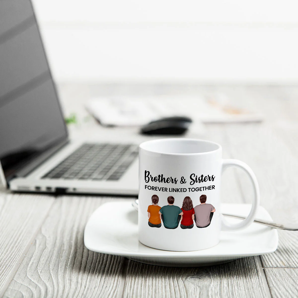 Brothers Sisters Family Linked Together Crossword Puzzle Art Personalized Mug - Image 6