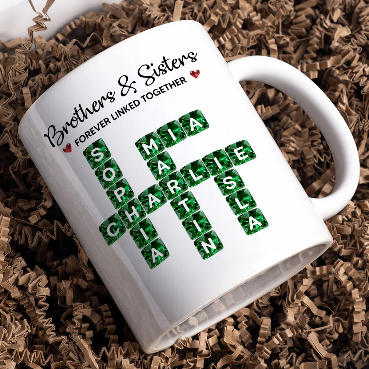 Brothers Sisters Forever Linked Together 3D Crystal Crossword - Personalized Mug - Sentimental Gift for for Loved Ones - Image 6
