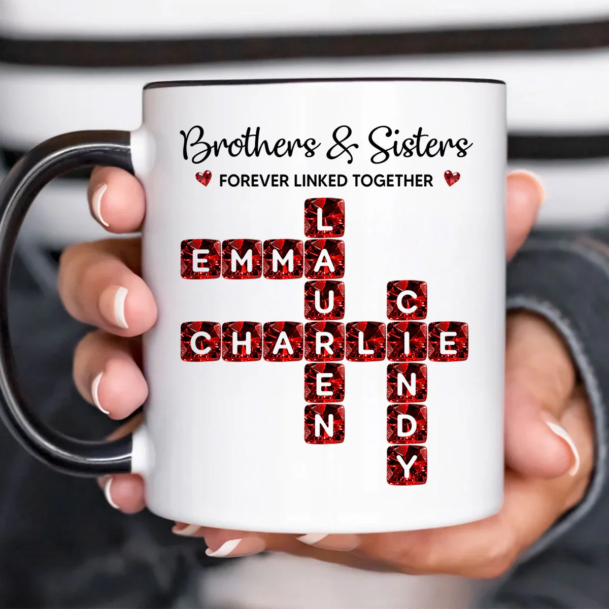 Brothers Sisters Forever Linked Together 3D Crystal Crossword - Personalized Mug - Sentimental Gift for for Loved Ones - Image 7