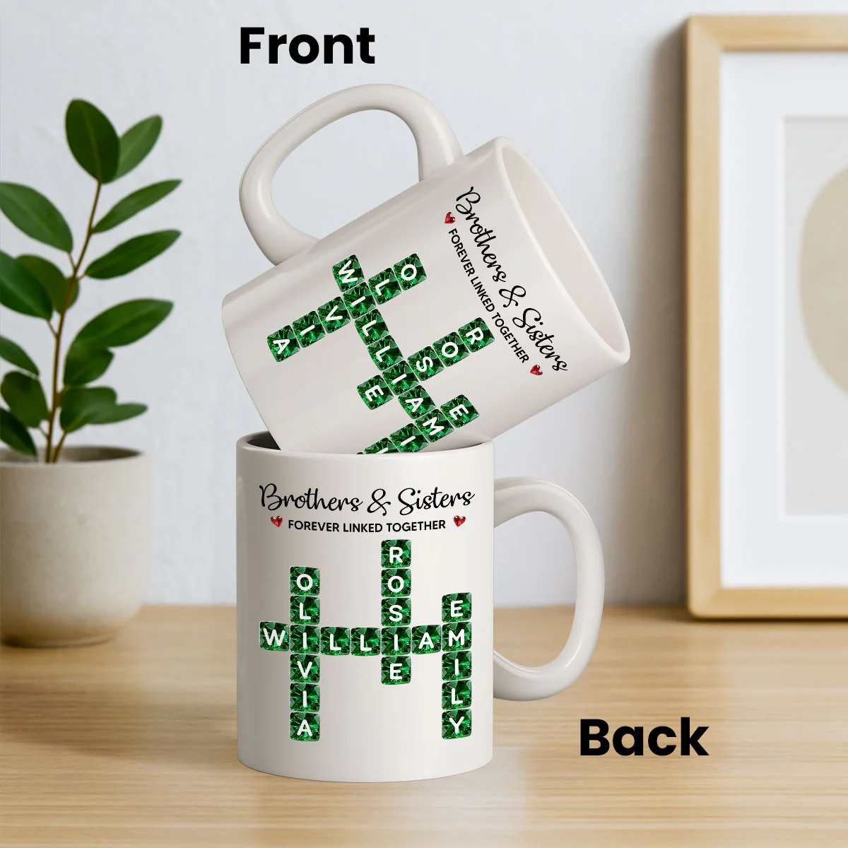 Brothers Sisters Forever Linked Together 3D Crystal Crossword - Personalized Mug - Sentimental Gift for for Loved Ones - Image 8
