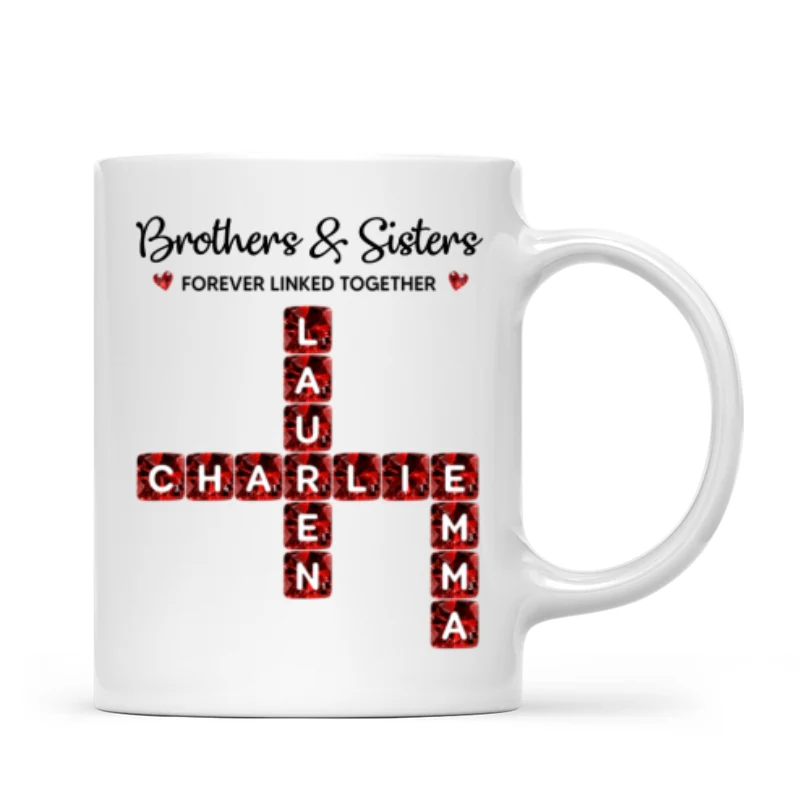 Brothers Sisters Forever Linked Together 3D Crystal Crossword - Personalized Mug - Sentimental Gift for for Loved Ones - Image 9