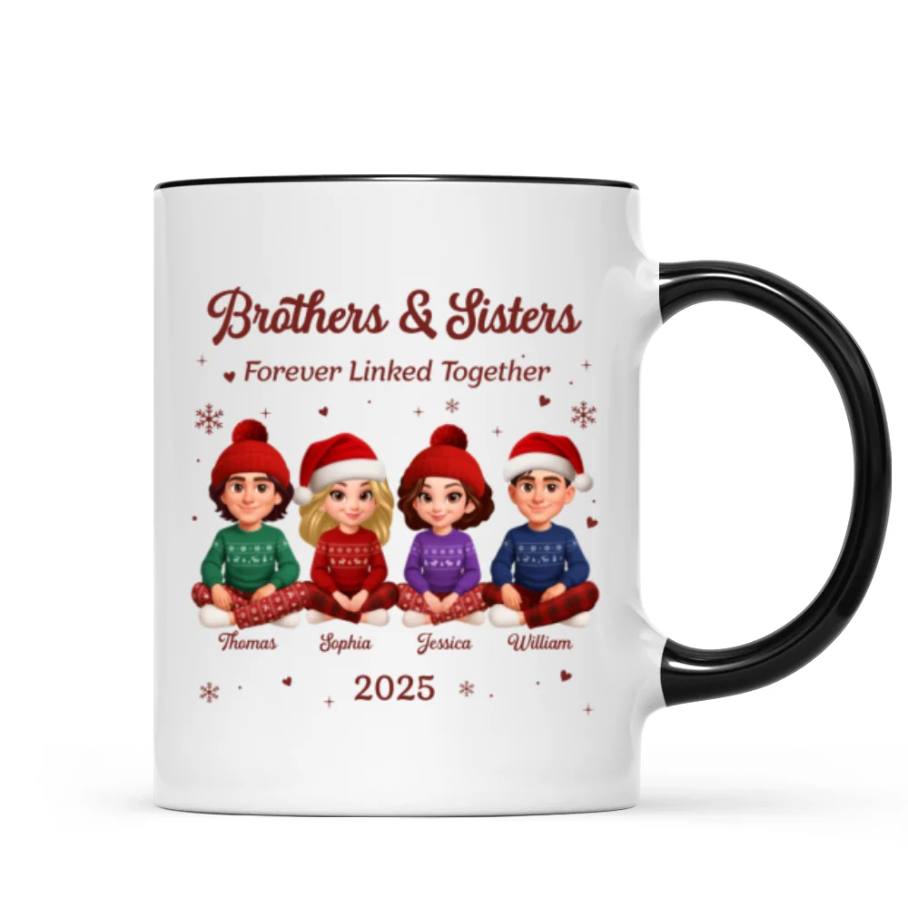 Brothers Sisters Forever Linked Together - Personalized Mug - Christmas Gift For Brothers, Sisters, Siblings - Image 13