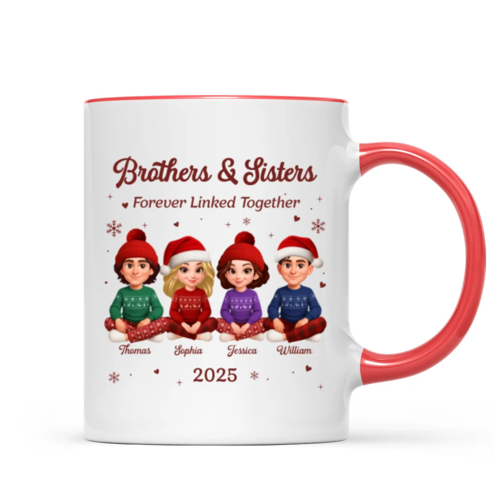 Brothers Sisters Forever Linked Together - Personalized Mug - Christmas Gift For Brothers, Sisters, Siblings - Image 15