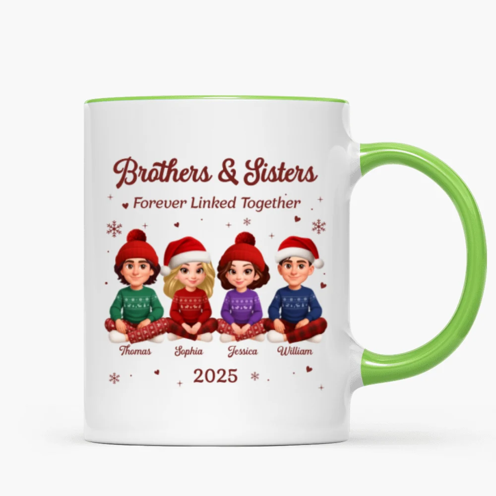 Brothers Sisters Forever Linked Together - Personalized Mug - Christmas Gift For Brothers, Sisters, Siblings - Image 18