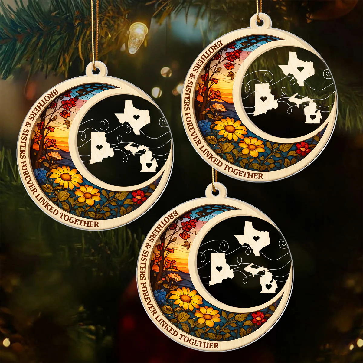 Brothers & Sisters Never Apart At Heart - Personalized Acrylic Ornament - Heartwarming Christmas Gift For Long Distance Brothers & Sisters - Image 6