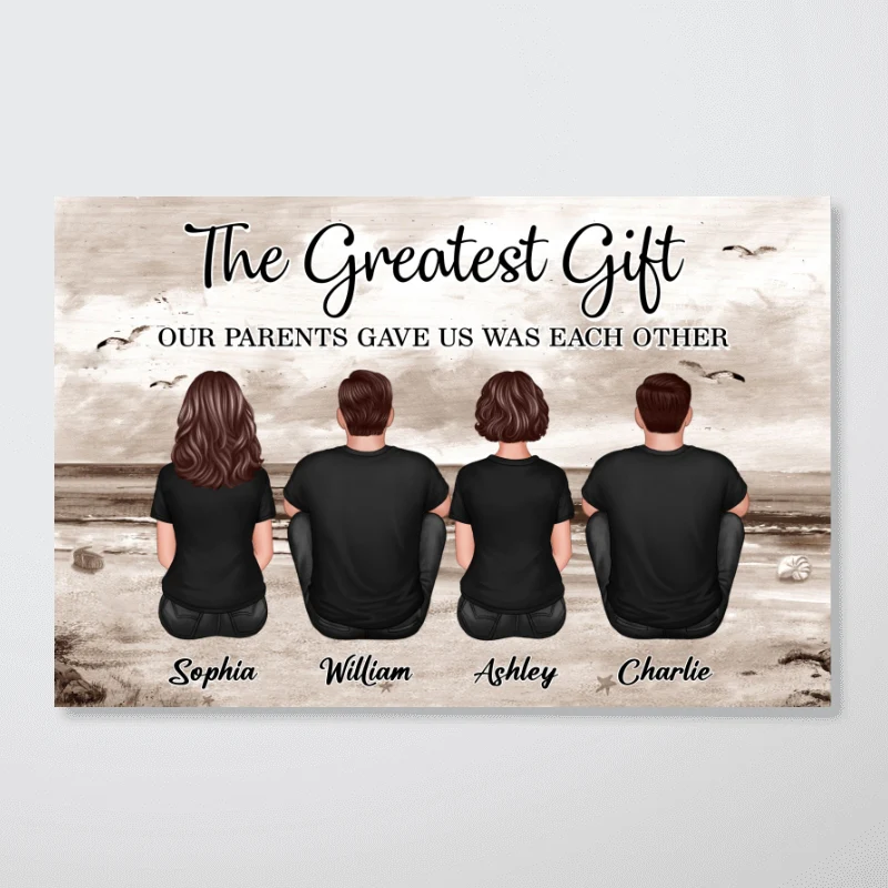 Brothers Sisters Siblings Retro Vintage Beach Landscape - Personalized Poster - Christmas Gift For Sisters, Brothers, Siblings - Image 6