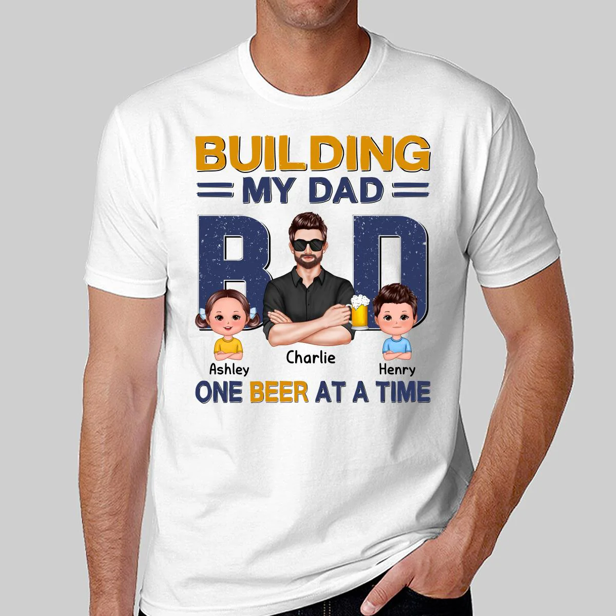 Building My Dad Bod One Beer At A Time Personalized Shirt - Image 2