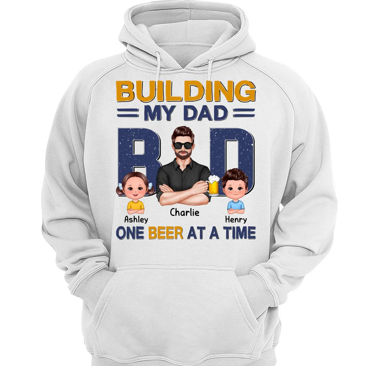 Building My Dad Bod One Beer At A Time Personalized Shirt - Image 3