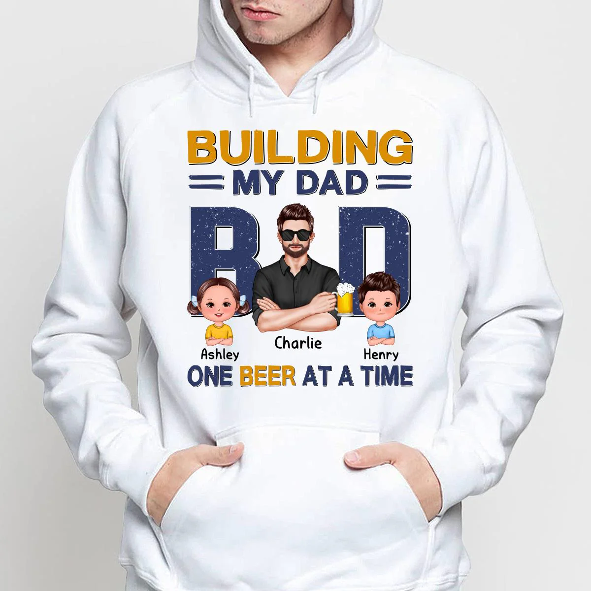 Building My Dad Bod One Beer At A Time Personalized Shirt - Image 4