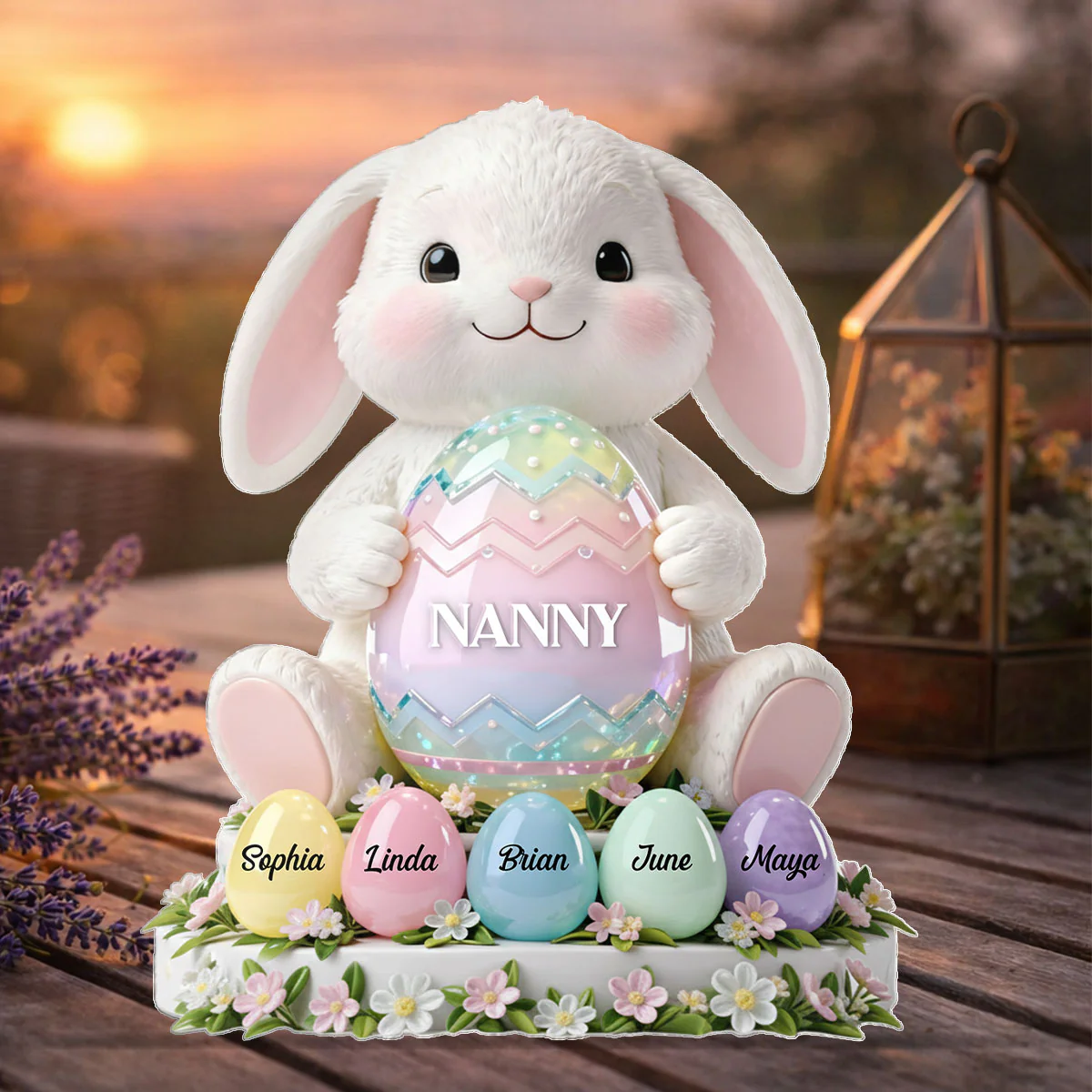 Bunny Nanny Easter - Personalised Acrylic Block Plaque - Easter Decor for Nanny, Grandmother - Image 6