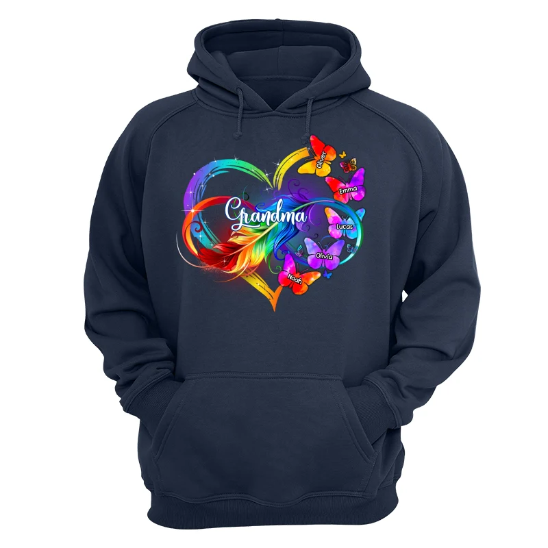 Butterflies Infinity Heart Grandma Mom Personalized Shirt - Image 14