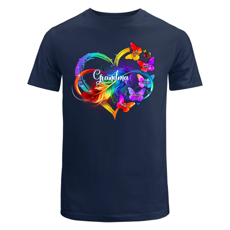 Butterflies Infinity Heart Grandma Mom Personalized Shirt - Image 6