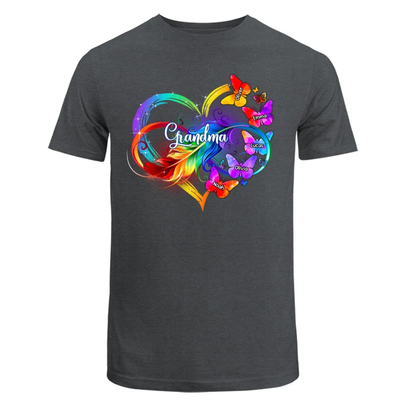 Butterflies Infinity Heart Grandma Mom Personalized Shirt - Image 7