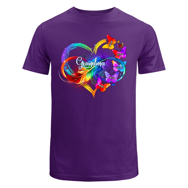 Butterflies Infinity Heart Grandma Mom Personalized Shirt - Image 8