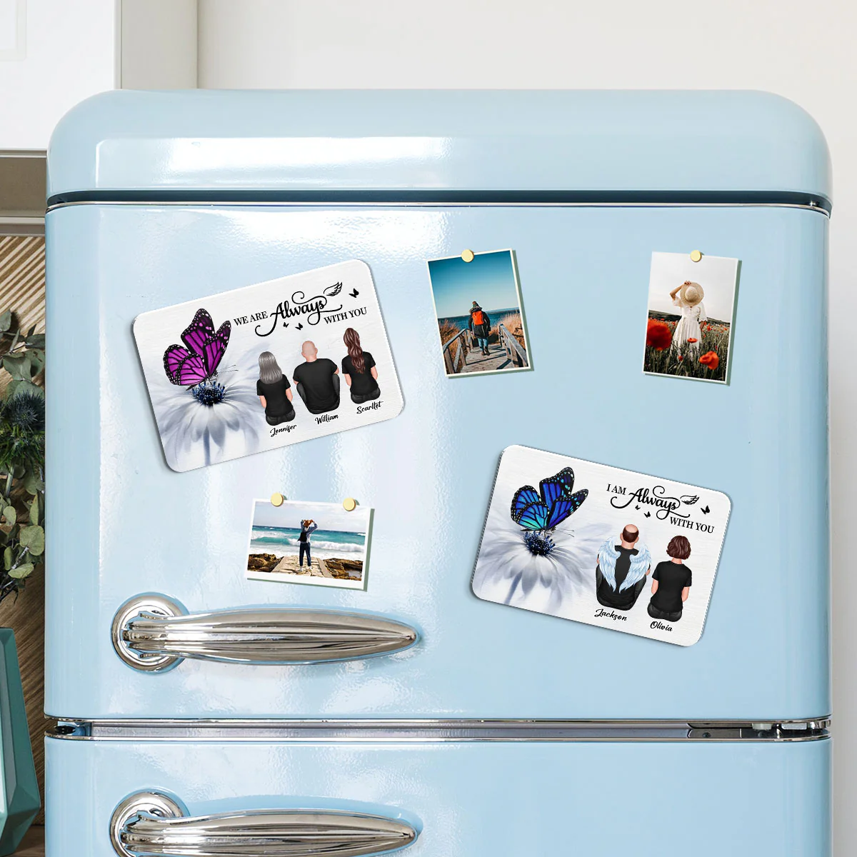 Butterfly I Am Always With You Family Memorial Personalized Acrylic Fridge Magnet, Remembrance Gift, Sympathy Gift - Image 3