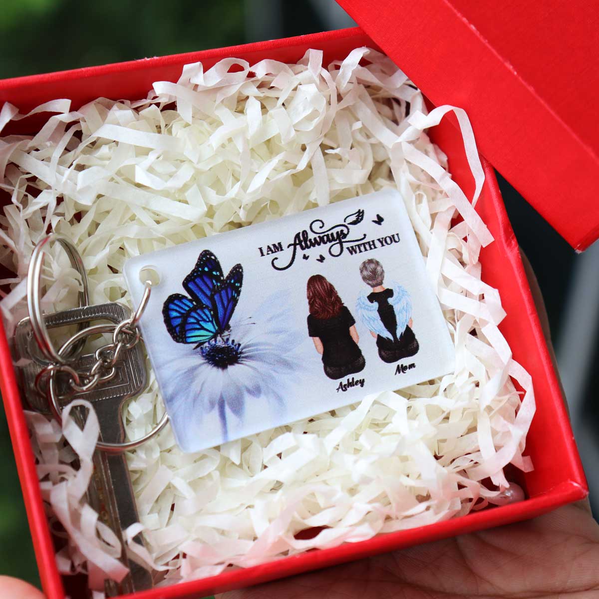 Butterfly I Am Always With You Memorial Sympathy Gift Remembrance Keepsake - Personalized Acrylic Keychain - Image 8