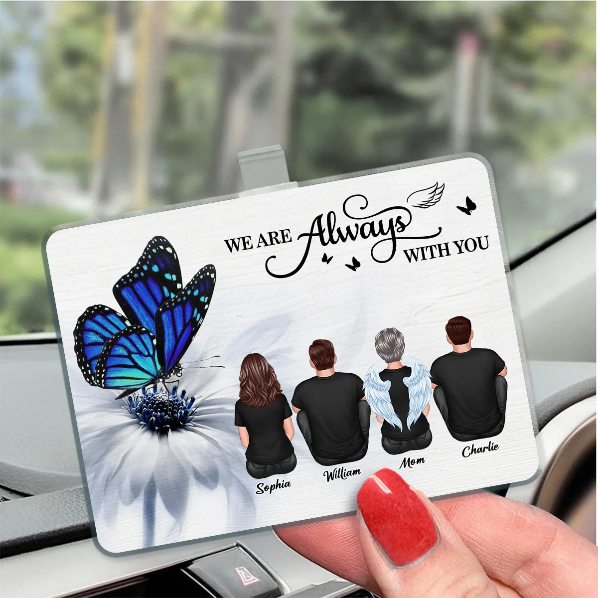 Butterfly I Am Always With You Memorial - Personalized Car Visor - Memorial, Remembrance, Sympathy Gift - Image 2
