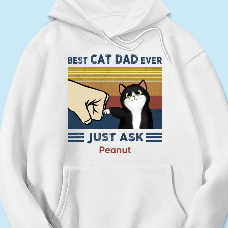 Best Cat Dad Ever - Personalized Father's Day Gift | Premium Cotton T-Shirt - Image 9