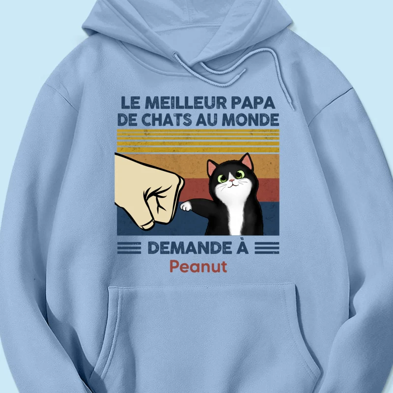 Cadeau parfait pour les papas de chats – T-shirt personnalisé avec check de poing avec votre chat - Image 18