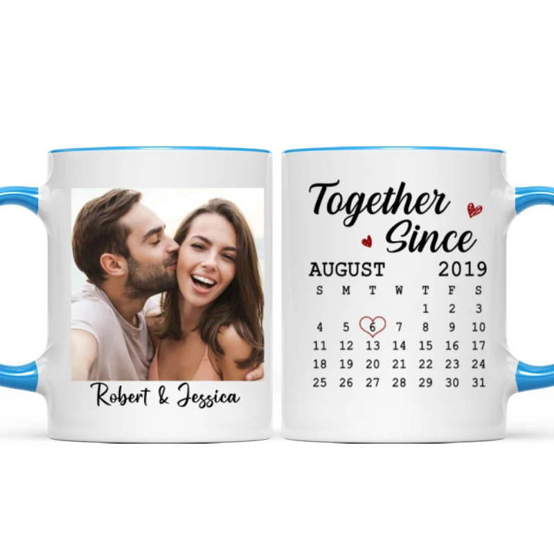 Calendar Couple Photo Personalized Mug - Anniversary Gift For Couple - Gift For Him Gift For Her - Image 8