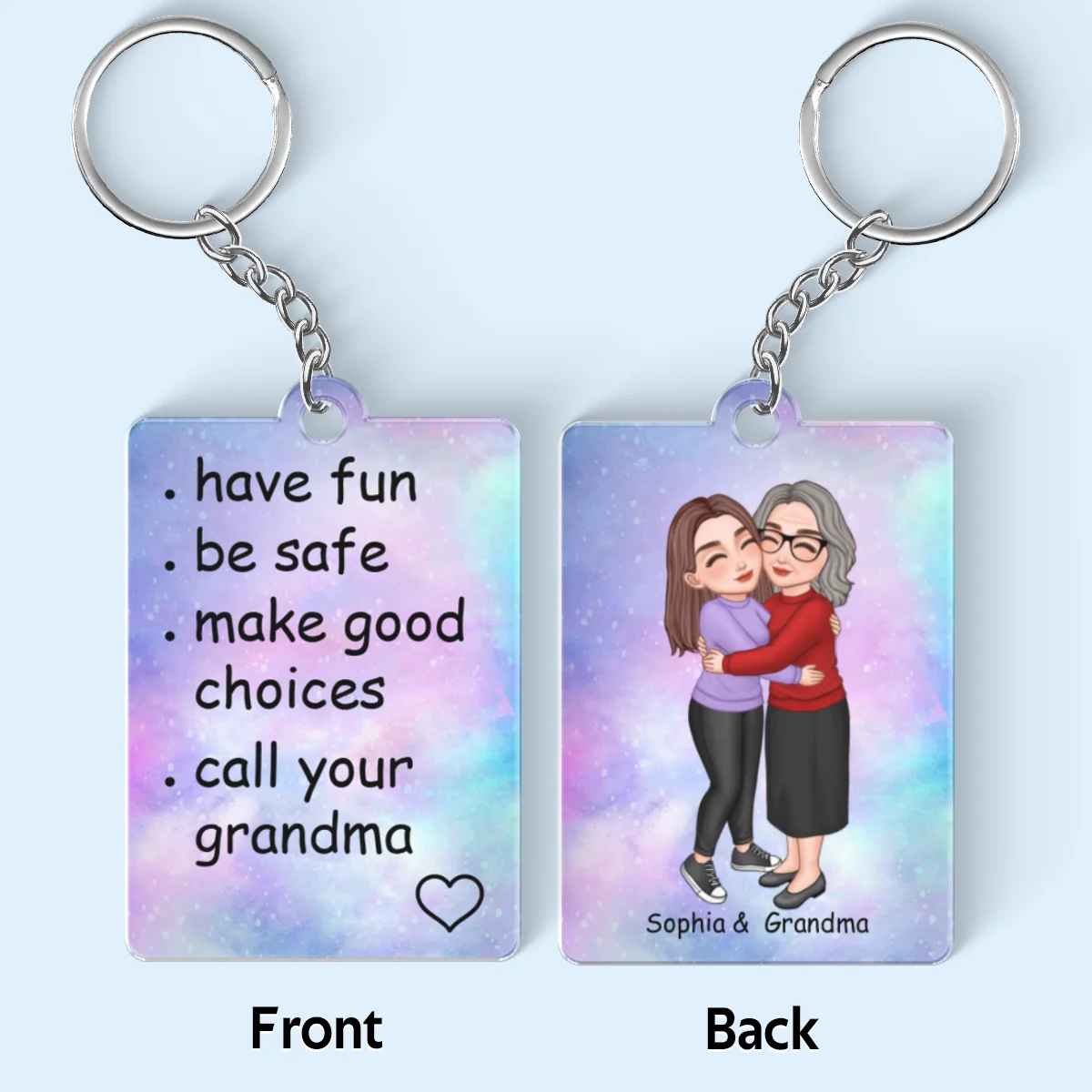 Call Your Grandma Gift For Teen Adult Kid Granddaughter Grandson Personalized Acrylic Keychain - Image 5