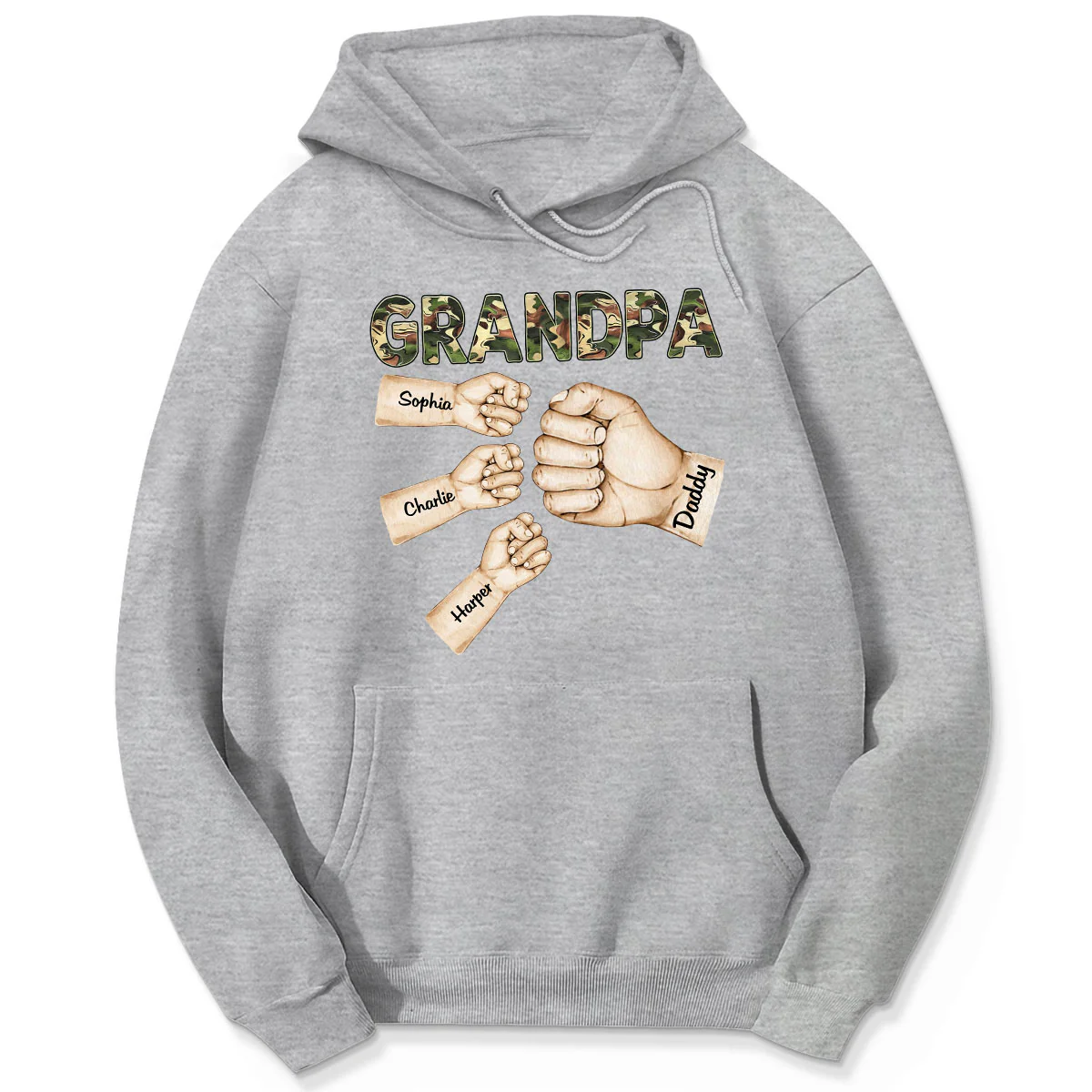 Camouflage Grandpa Dad Fist Bump Personalized Shirt - Image 5