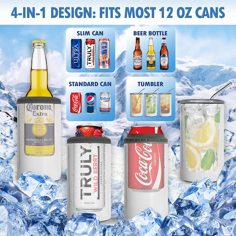 Camping With A Chance Of Drinking Multi Use Tumbler - Personalized 4 In 1 Can Cooler - Valentine‘s Day Gift For Him Gift For Her - Image 4