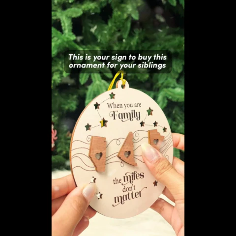 Canada Long Distance Family Friends Siblings Sisters Besties Personalized 2-Layered Wooden Ornament, Togetherness Christmas Gift - Image 2