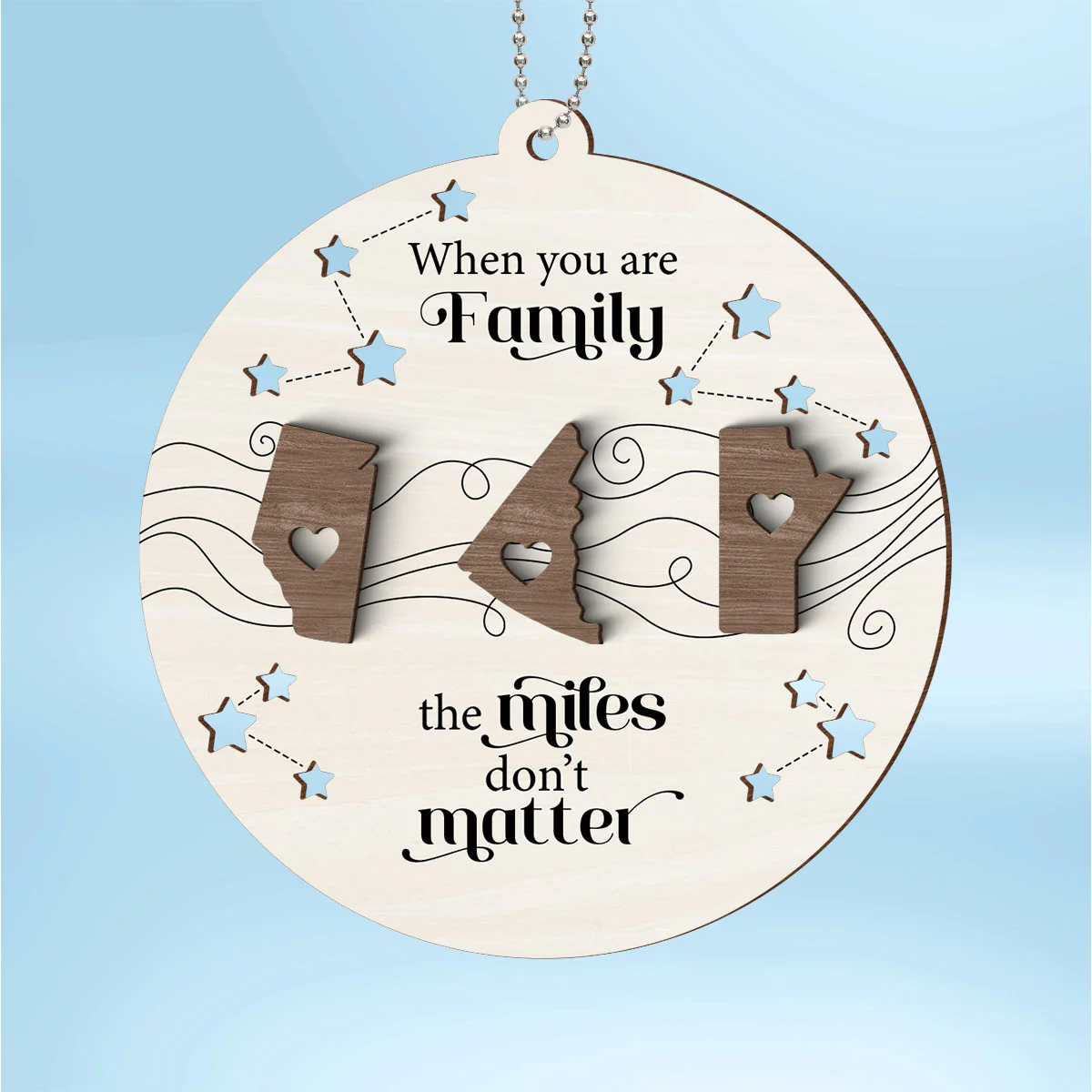 Canada Long Distance Family Friends Siblings Sisters Besties Personalized 2-Layered Wooden Ornament, Togetherness Christmas Gift - Image 3