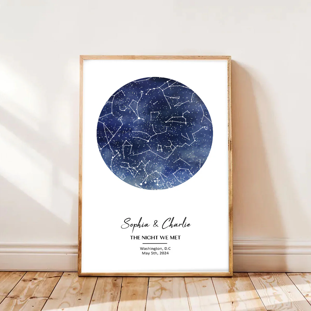 Capture the Precious Moment with the Unique Custom Star Map Poster, The Night We Met Couple Anniversary Gift, Wedding Gift, Constellation Print, Real Astronomical Data - Image 4